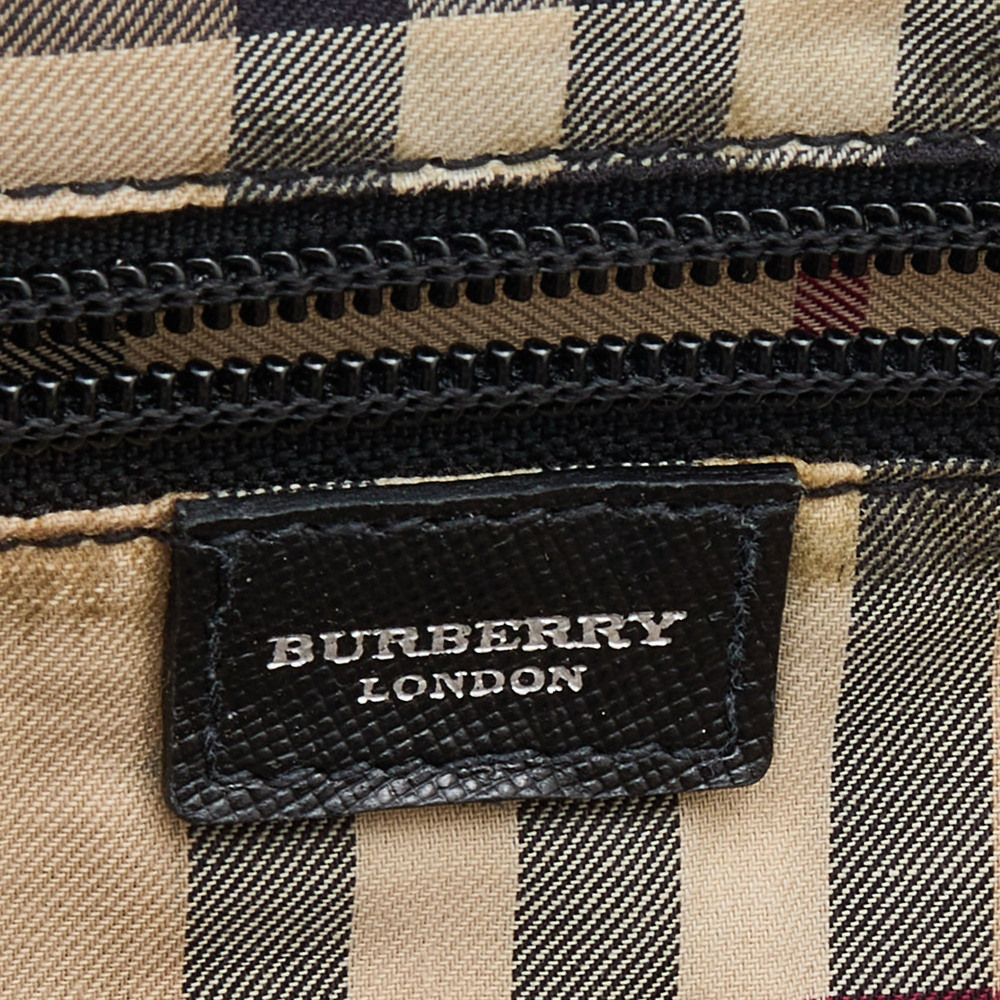 BURBERRY Black Leather Flap Shoulder Bag - Picture 8 of 8